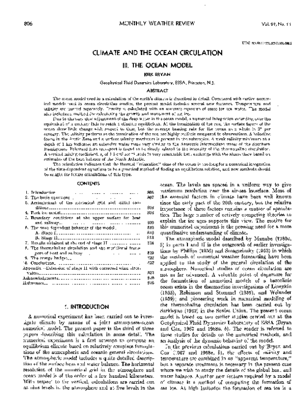 (PDF) Climate and the Ocean Circulation 111. The Ocean Model