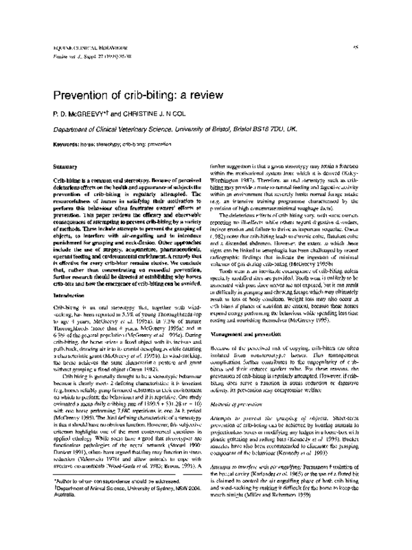 (PDF) Prevention of cribbiting a review Christine Nicol Academia.edu