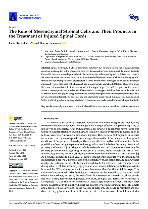 (PDF) The Role of Mesenchymal Stromal Cells and Their Products in the ...