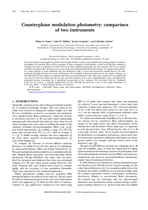 (PDF) Counterphase modulation photometry: comparison of two instruments