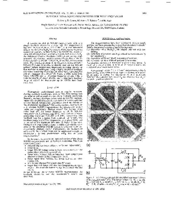 (PDF) Integrated DC SQUID magnetometer with high dV/dB