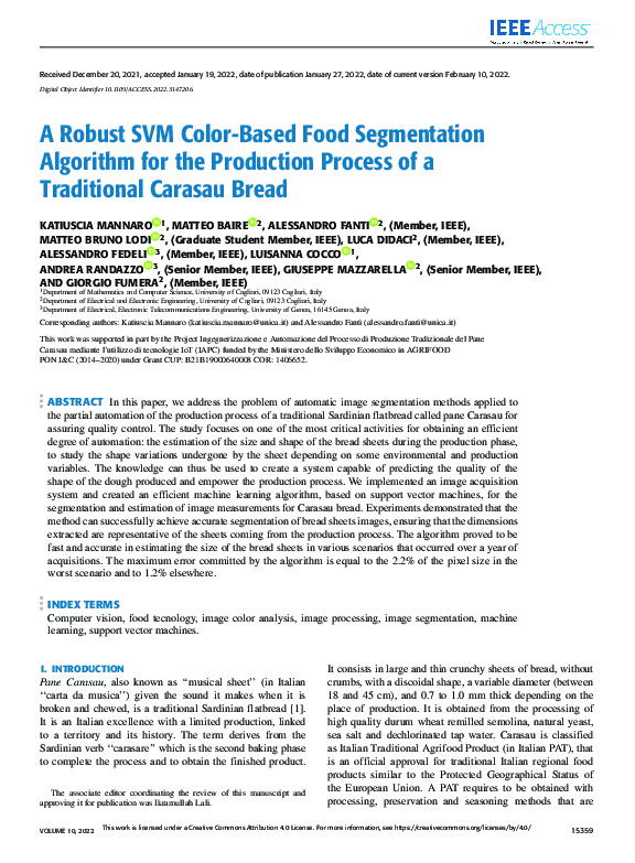 (PDF) A Robust SVM Color-Based Food Segmentation Algorithm for the ...