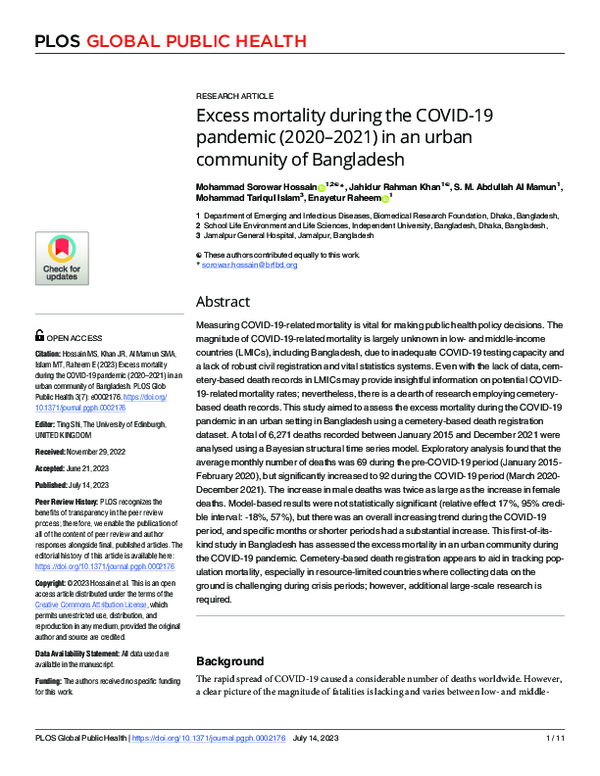 (PDF) Excess mortality during the COVID-19 pandemic (2020-2021) in an ...