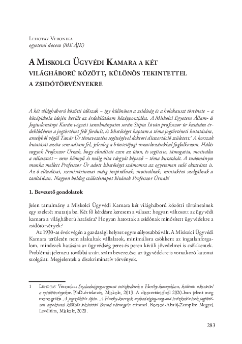 (PDF) De iuris peritorum meritis 18. 70 Studia in honorem István Stipta