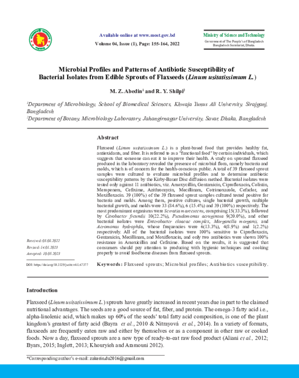 (PDF) Microbial Profiles and Patterns of Antibiotic Susceptibility of ...