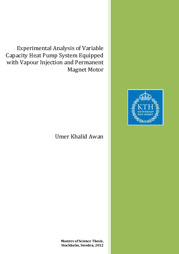 (PDF) Experimental analysis of variable capacity heat pump system ...