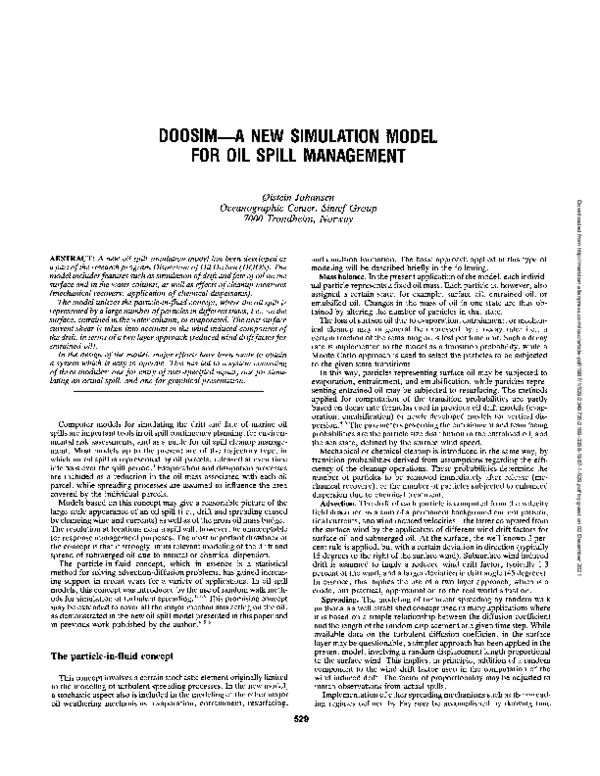 (PDF) Doosim—A New Simulation Model for Oil Spill Management