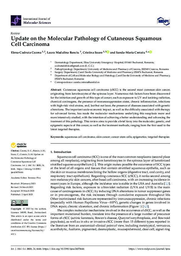 (PDF) Update on the Molecular Pathology of Cutaneous Squamous Cell ...