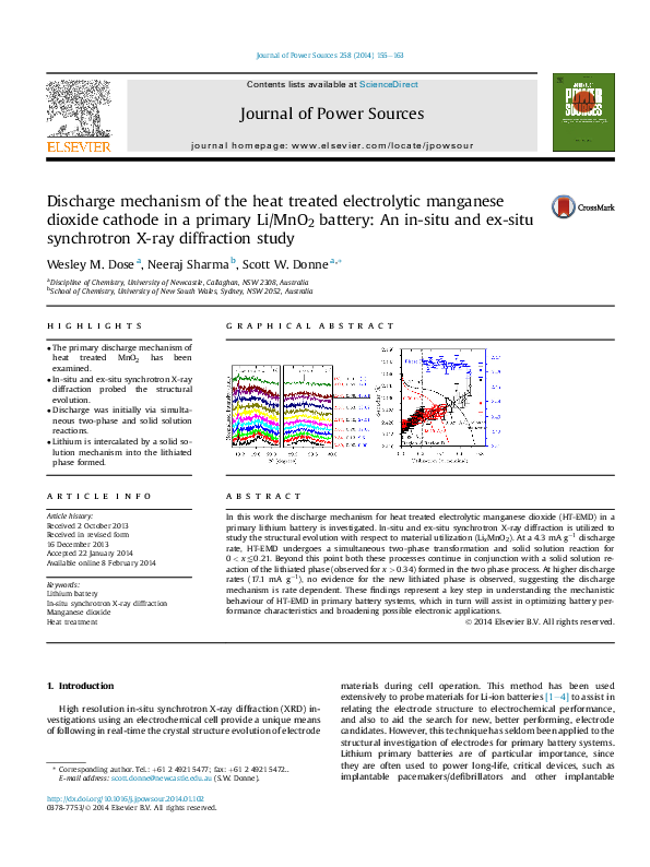 (PDF) Discharge mechanism of the heat treated electrolytic manganese ...