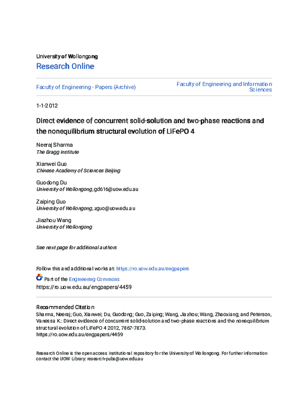 (PDF) Direct Evidence of Concurrent Solid-Solution and Two-Phase ...