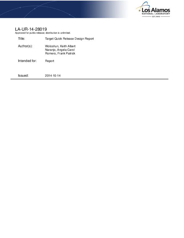 (PDF) Target Quick Release Design Report