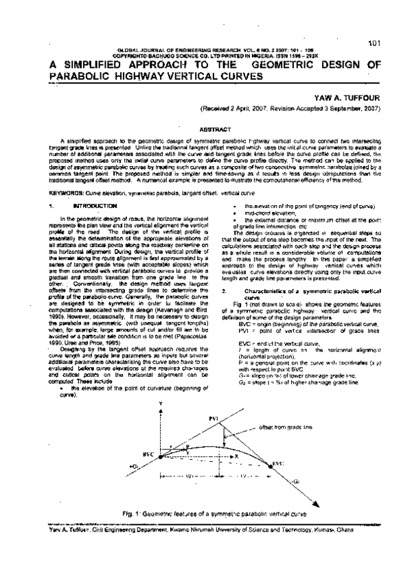 (PDF) A simplified approach to the geometric design of parabolic ...