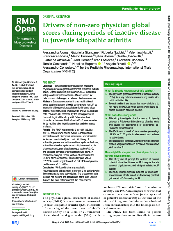(PDF) Drivers of non-zero physician global scores during periods of ...