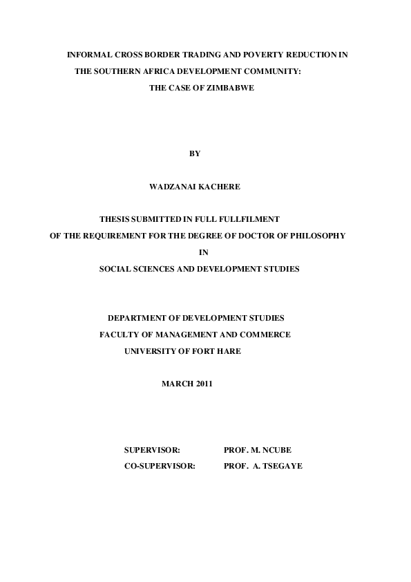 (PDF) Informal cross border trading and poverty reduction in the ...