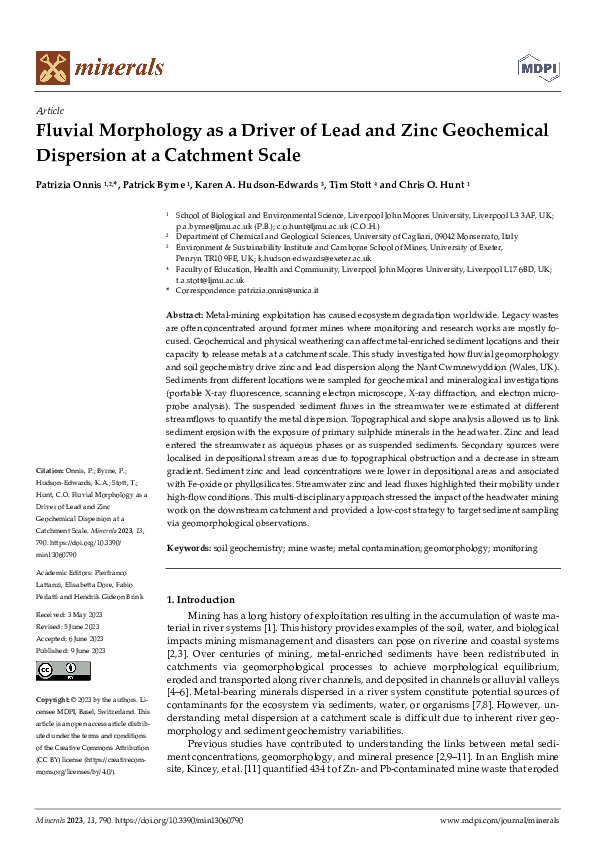 (PDF) Fluvial Morphology as a Driver of Lead and Zinc Geochemical ...