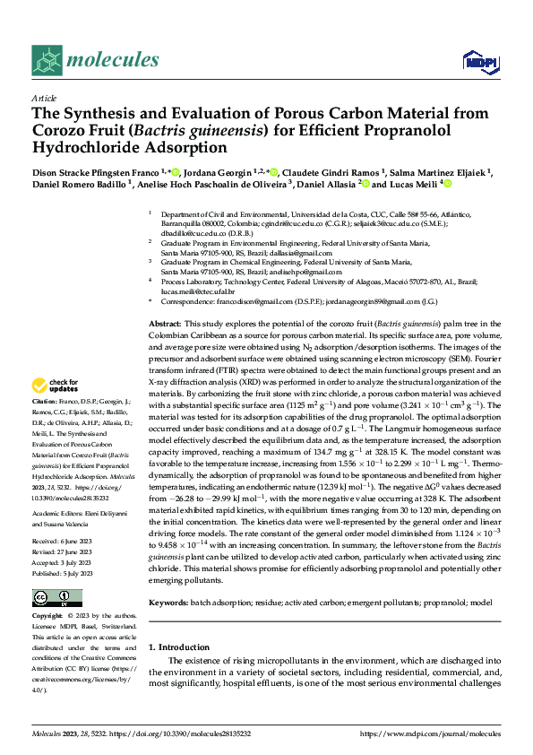 (PDF) The Synthesis and Evaluation of Porous Carbon Material from ...