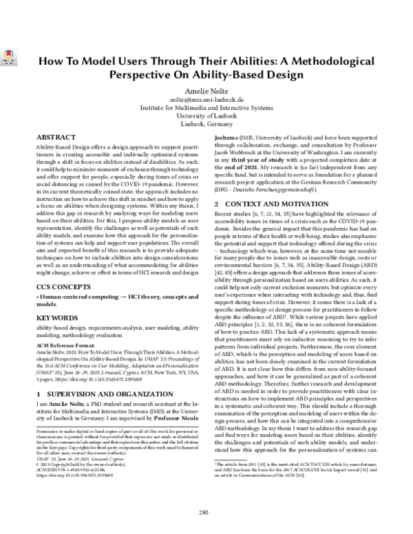 (PDF) How To Model Users Through Their Abilities: A Methodological ...