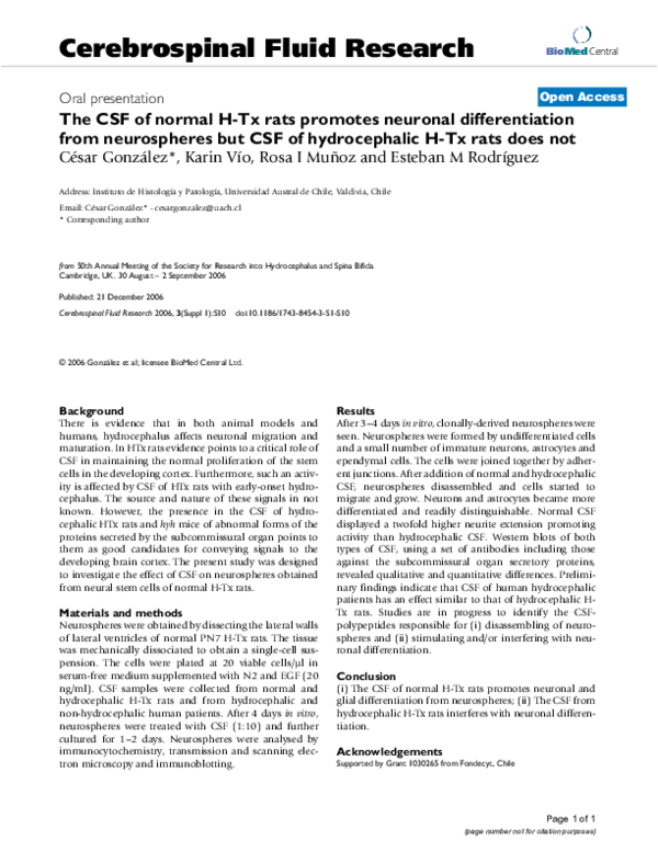 (PDF) The CSF of normal H-Tx rats promotes neuronal differentiation ...
