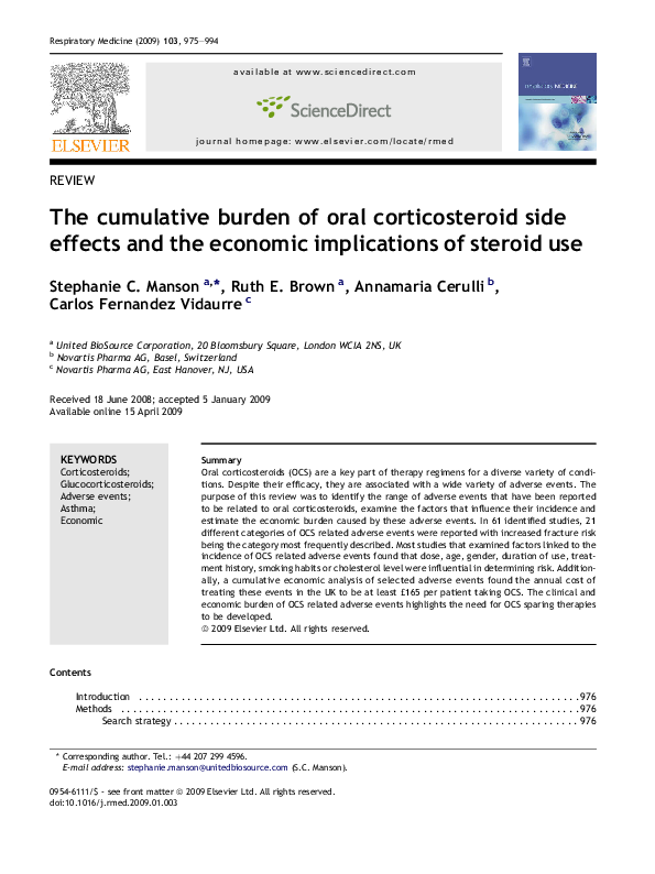 (PDF) The cumulative burden of oral corticosteroid side effects and the ...