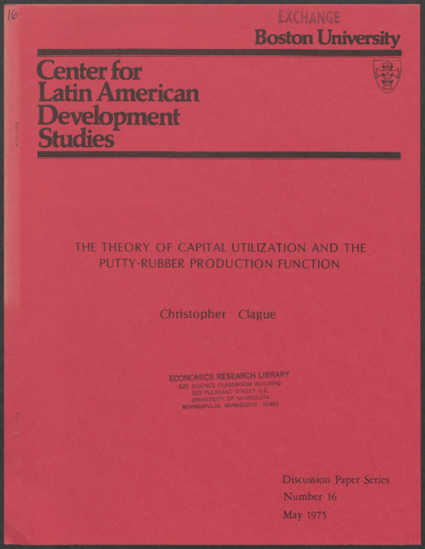 (PDF) The theory of capital utilization and the putty-rubber production ...