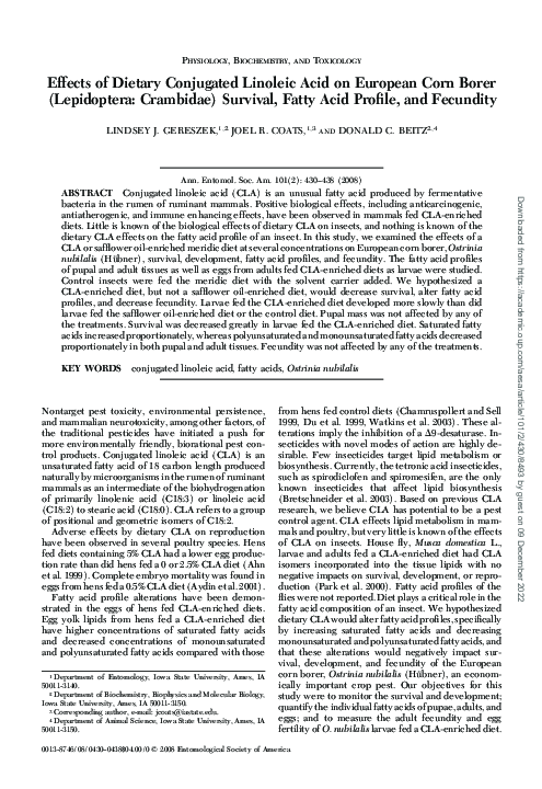 (PDF) Effects of Dietary Conjugated Linoleic Acid on European Corn ...