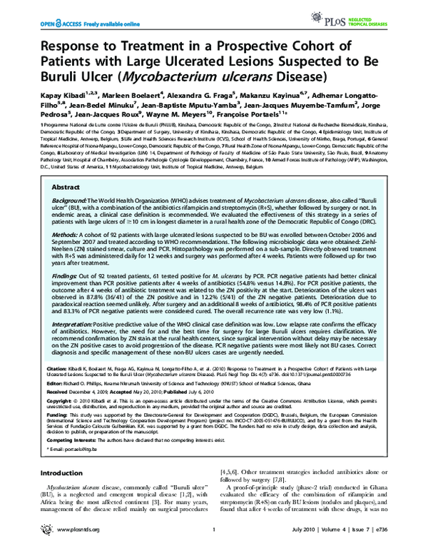 (PDF) Response to Treatment in a Prospective Cohort of Patients with ...