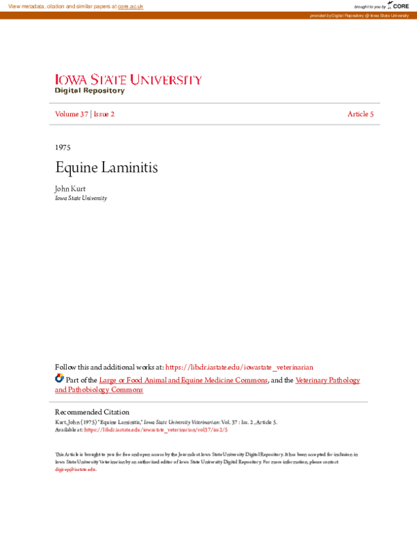 (PDF) Equine Laminitis John Kurt Academia.edu