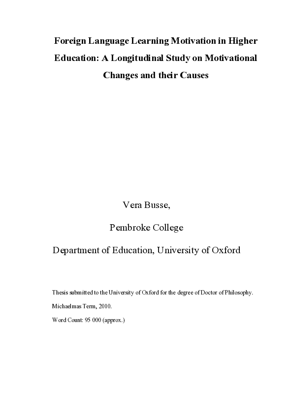 (PDF) Foreign Language Learning Motivation in Higher Education: A ...