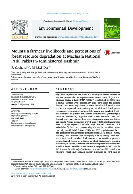 (PDF) Mountain farmers׳ livelihoods and perceptions of forest resource ...