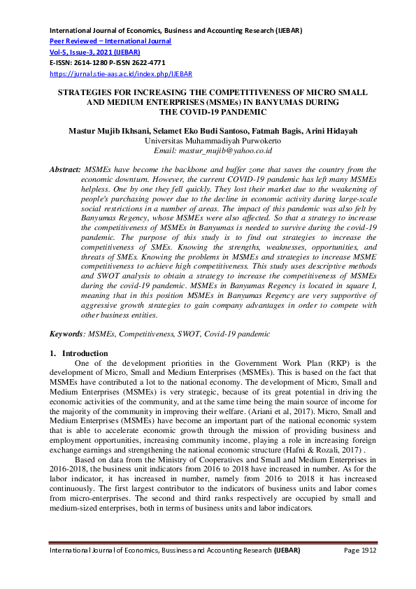 (PDF) STRATEGIES FOR INCREASING THE COMPETITIVENESS OF MICRO SMALL AND ...