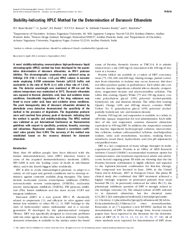 (PDF) Stability-Indicating HPLC Method for the Determination of ...