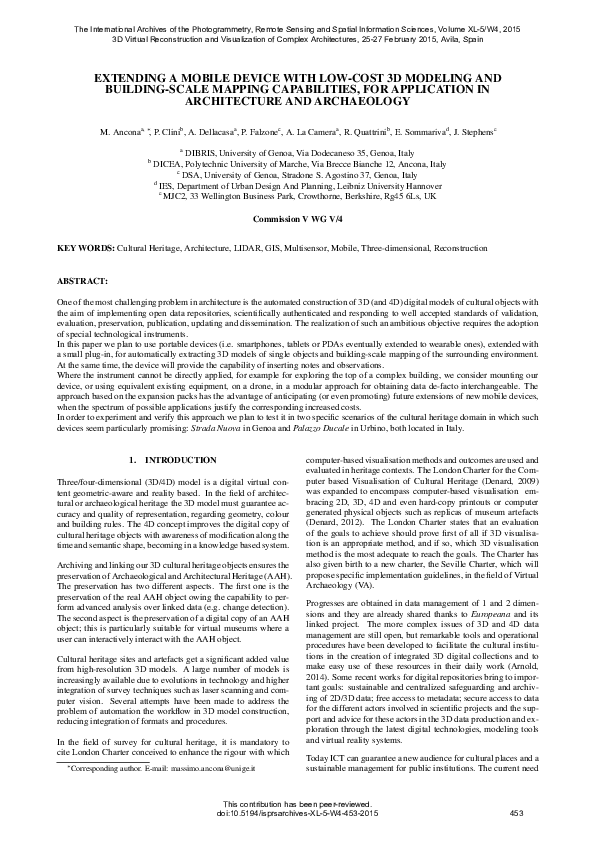(PDF) Extending a Mobile Device with Low-Cost 3D Modeling and Building ...