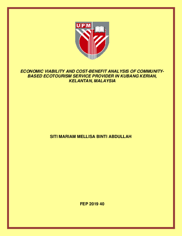 (PDF) Economic viability and cost-benefit analysis of community-based ...