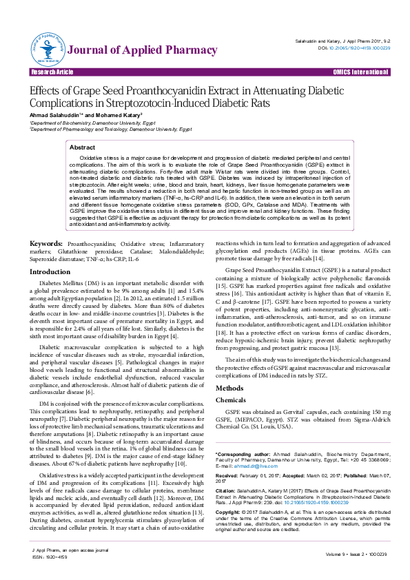 (PDF) Effects of grape seed proanthocyanidin extract on side effects of ...