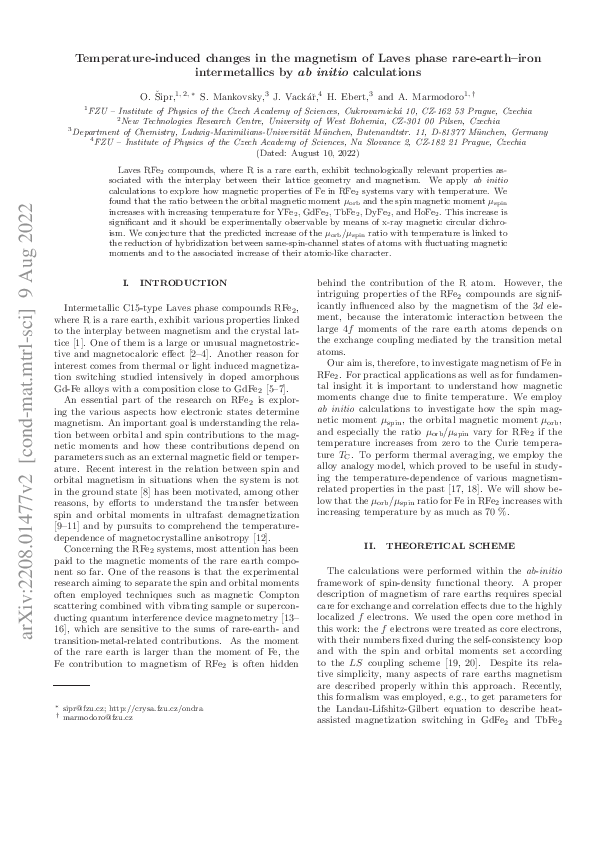(PDF) Temperature-induced changes in the magnetism of Laves phase rare ...