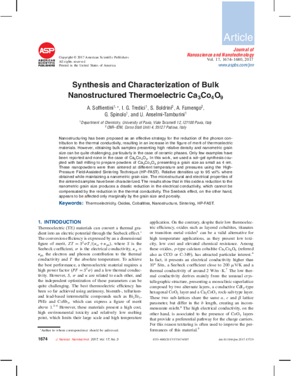 (PDF) Synthesis and Characterization of Bulk Nanostructured ...