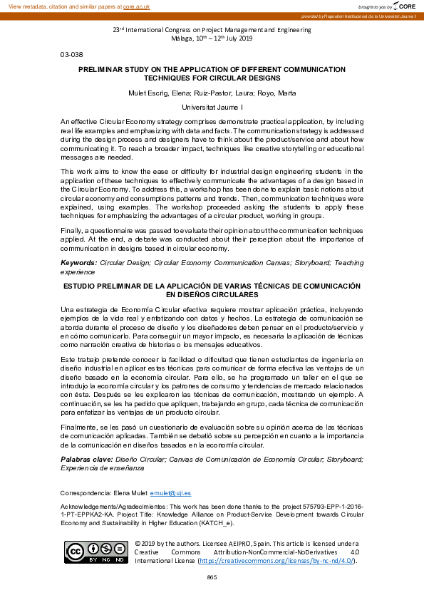 (PDF) Estudio preliminar de la aplicación de varias técnicas de ...