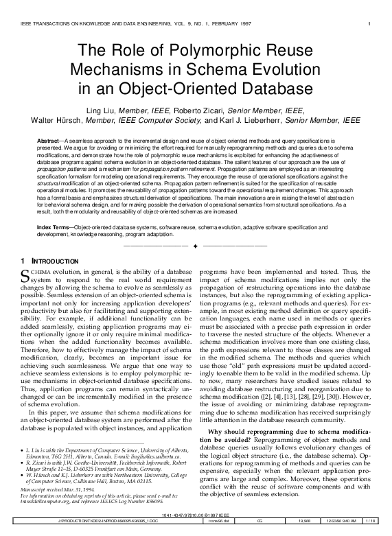 (PDF) The role of polymorphic reuse mechanisms in schema evolution in ...
