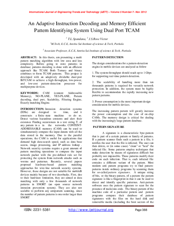 (PDF) An Adaptive Instruction Decoding and Memory Efficient Pattern ...