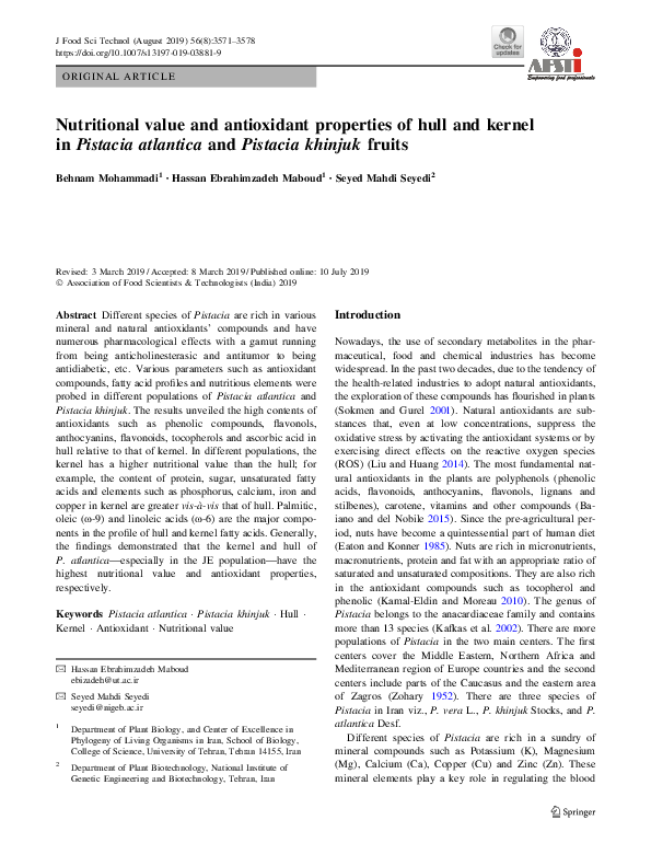 (PDF) Nutritional value and antioxidant properties of hull and kernel ...