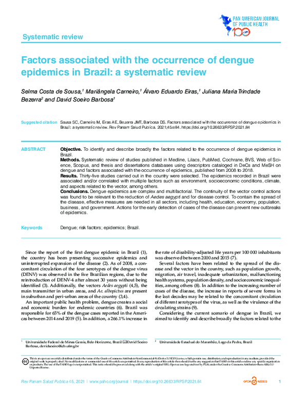 (PDF) Factors associated with the occurrence of dengue epidemics in ...