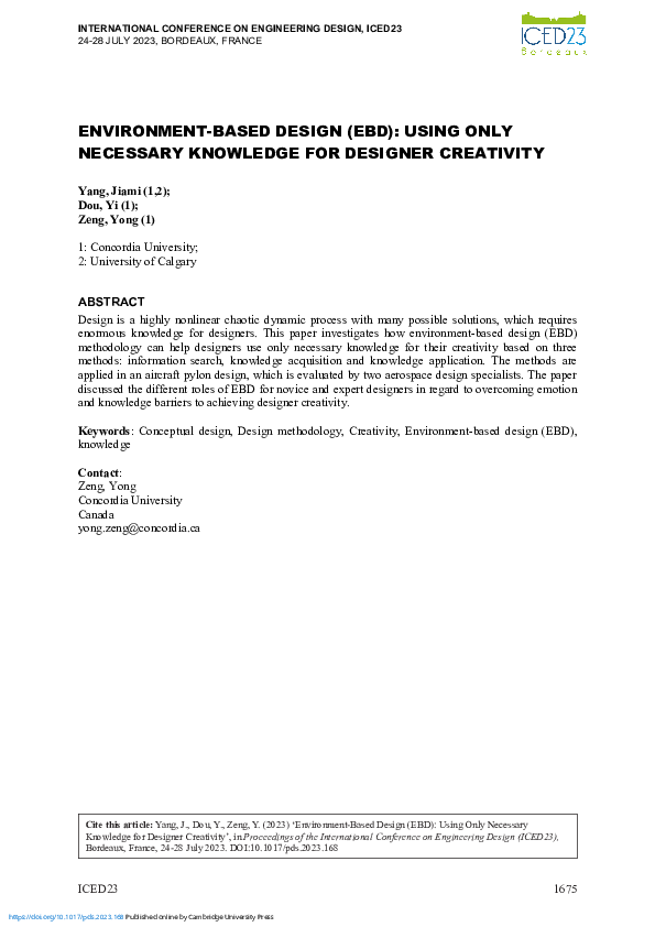 (PDF) Environment-Based Design (Ebd): Using Only Necessary Knowledge ...