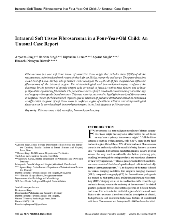 (PDF) Intraoral Soft Tissue in a FourYearOld Child An