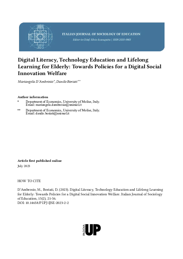 (PDF) Digital Literacy, Technology Education and Lifelong Learning for ...