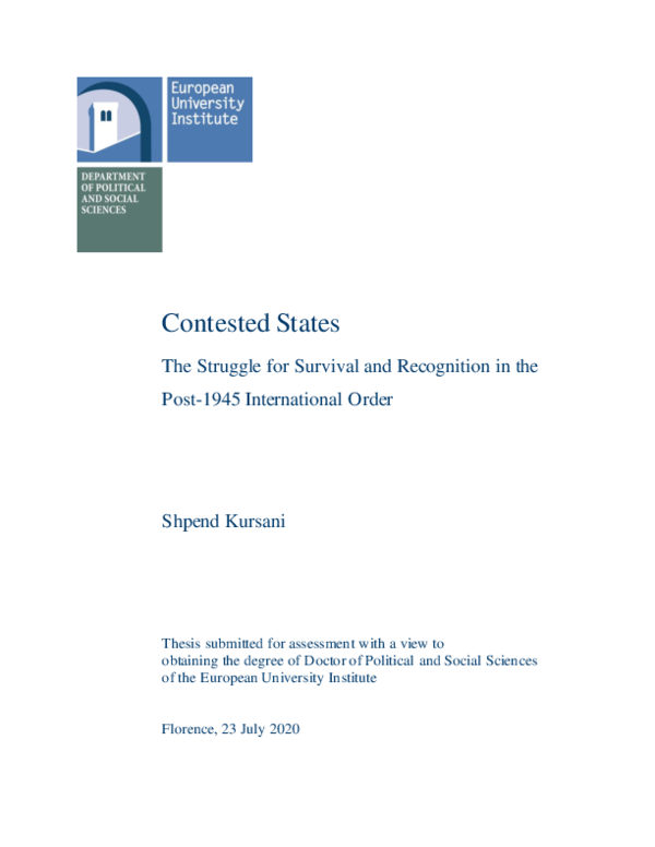 (PDF) Contested States in Post-1945 International Order