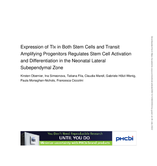 (PDF) Expression of Tlx in Both Stem Cells and Transit Amplifying ...