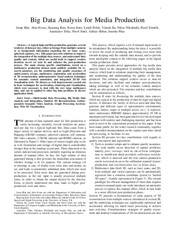 (PDF) Big Data Analysis for Media Production
