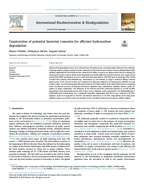 (PDF) Construction of potential bacterial consortia for efficient ...