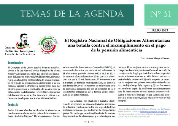 (PDF) El Registro Nacional de Obligaciones Alimentarias: una batalla
