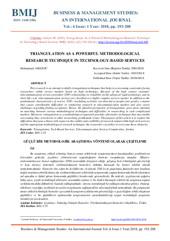 (PDF) Triangulation as a Powerful Methodological Research Technique in ...